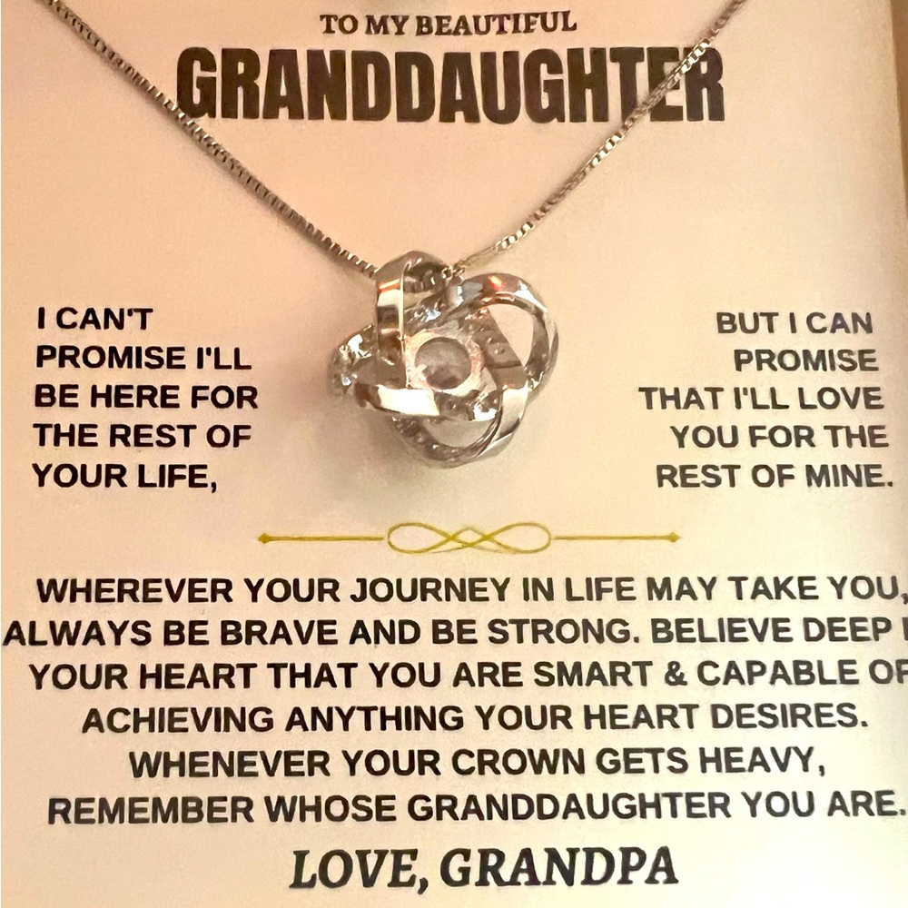 Happiness Engraved Love Knot Pendant Necklace